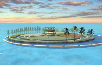 Plastic garbage in the ocean can be used to build recycled islands