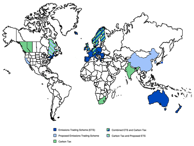 Carbon tax and pricing around the world