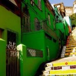 Sustainable City Youth Painting a Rio Favella street green