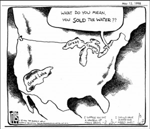 Water diversion cartoon Great Lakes