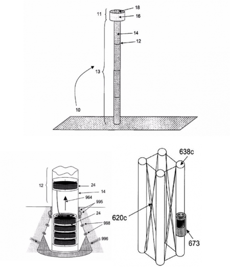 Thoth space elevator patent drawings